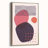 Boho Wall Art - Abstract Red and Pink Geometric Canvas Print for Interiors