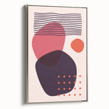 Boho Wall Art - Abstract Red and Pink Geometric Canvas Print for Interiors