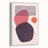 Boho Wall Art - Abstract Red and Pink Geometric Canvas Print for Interiors