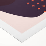 Boho Wall Art - Abstract Red and Pink Geometric Canvas Print for Interiors