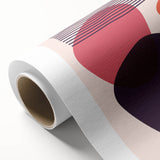 Boho Wall Art - Abstract Red and Pink Geometric Canvas Print for Interiors