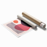 Boho Wall Art - Abstract Red and Pink Geometric Canvas Print for Interiors