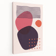 Boho Wall Art - Abstract Red and Pink Geometric Canvas Print for Interiors