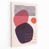 Boho Wall Art - Abstract Red and Pink Geometric Canvas Print for Interiors
