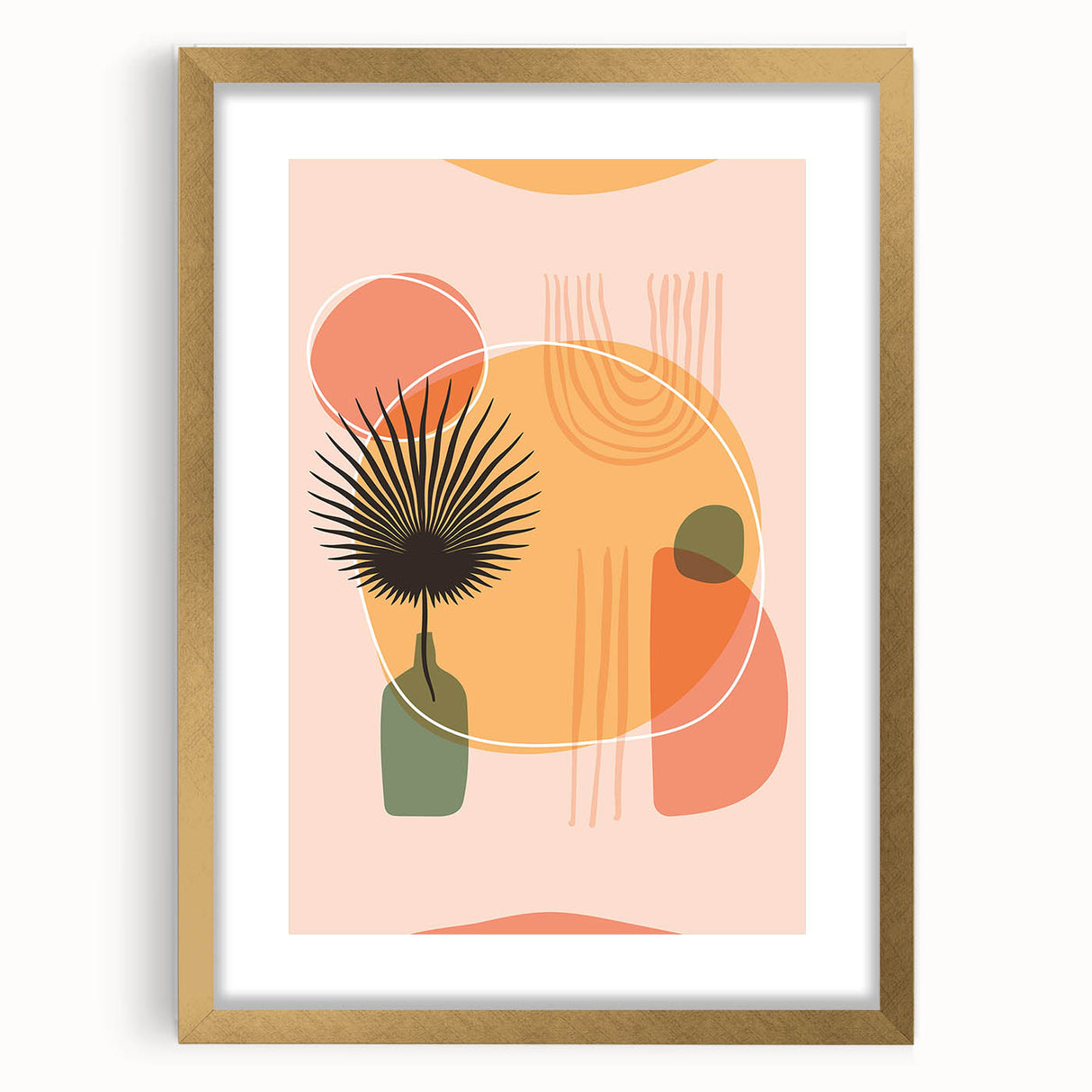 Boho Wall Art - Abstract Sunset and Nature-Inspired Bohemian Canvas Print
