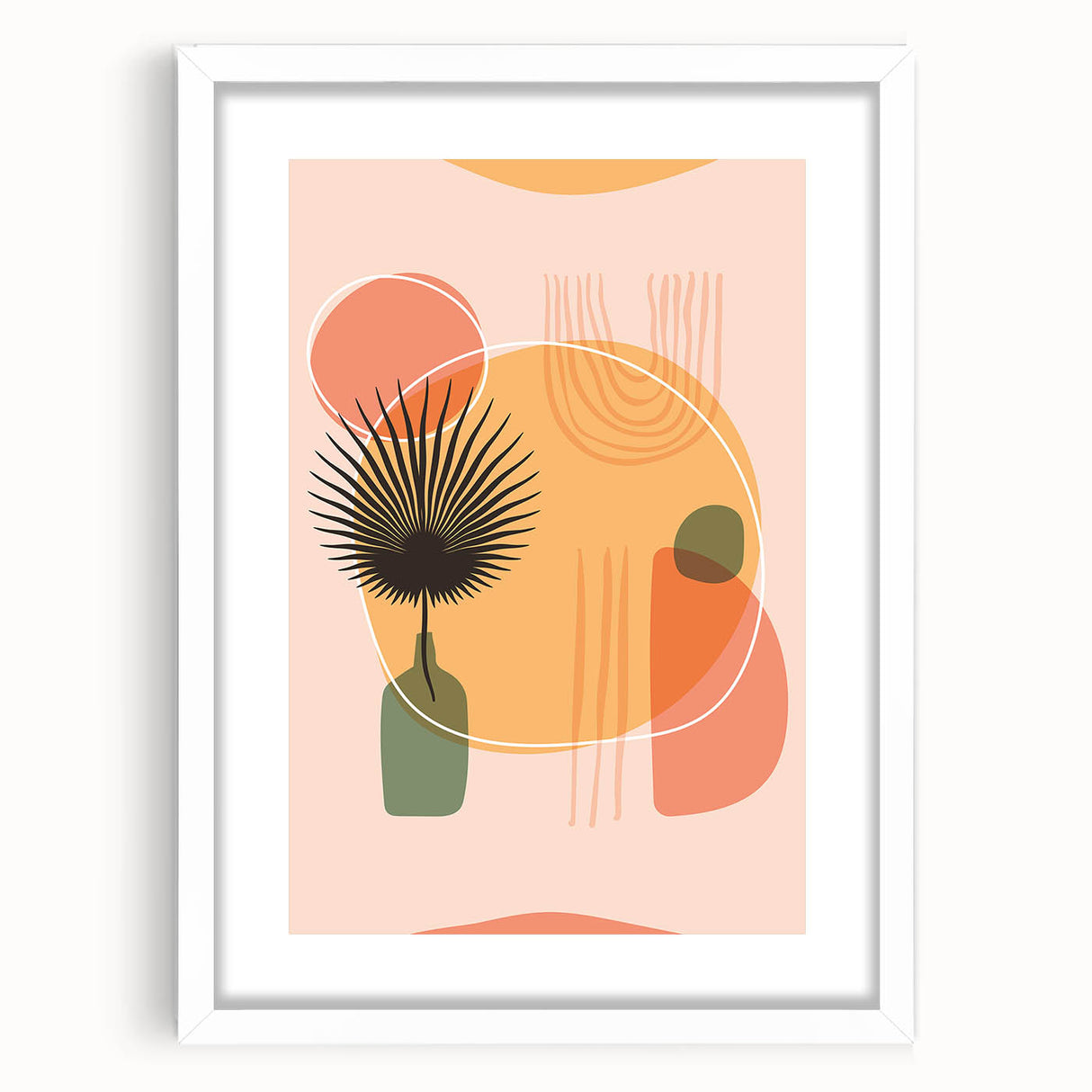 Boho Wall Art - Abstract Sunset and Nature-Inspired Bohemian Canvas Print