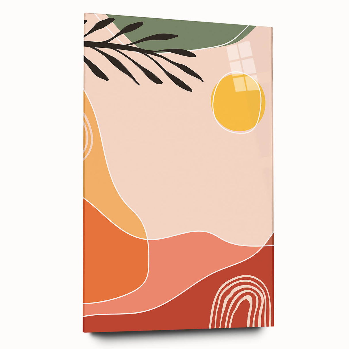 Boho Wall Art - Abstract Sun and Nature-Inspired Bohemian Canvas Print