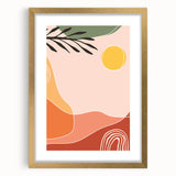 Boho Wall Art - Abstract Sun and Nature-Inspired Bohemian Canvas Print