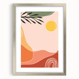 Boho Wall Art - Abstract Sun and Nature-Inspired Bohemian Canvas Print