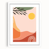 Boho Wall Art - Abstract Sun and Nature-Inspired Bohemian Canvas Print