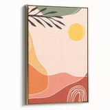 Boho Wall Art - Abstract Sun and Nature-Inspired Bohemian Canvas Print
