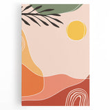 Boho Wall Art - Abstract Sun and Nature-Inspired Bohemian Canvas Print