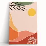 Boho Wall Art - Abstract Sun and Nature-Inspired Bohemian Canvas Print