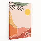 Boho Wall Art - Abstract Sun and Nature-Inspired Bohemian Canvas Print