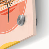 Abstract Boho Wall Art - Earthy Tones with Nature-Inspired Sun Design