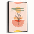 Abstract Boho Wall Art - Earthy Tones with Nature-Inspired Sun Design
