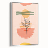 Abstract Boho Wall Art - Earthy Tones with Nature-Inspired Sun Design