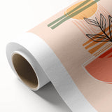 Abstract Boho Wall Art - Earthy Tones with Nature-Inspired Sun Design