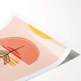 Abstract Boho Wall Art - Earthy Tones with Nature-Inspired Sun Design