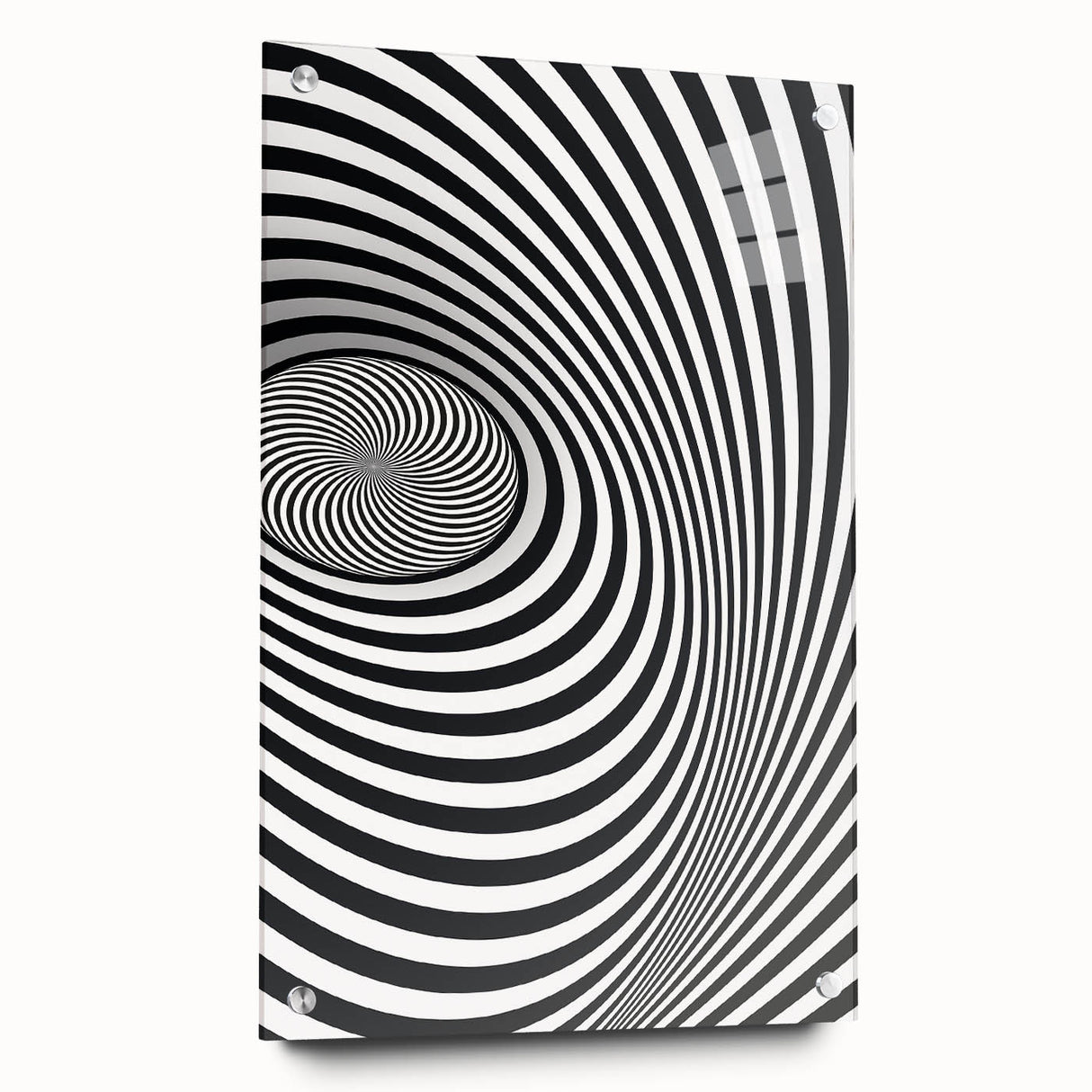 Optical Illusion Art - Black and White Geometric Spiral Design
