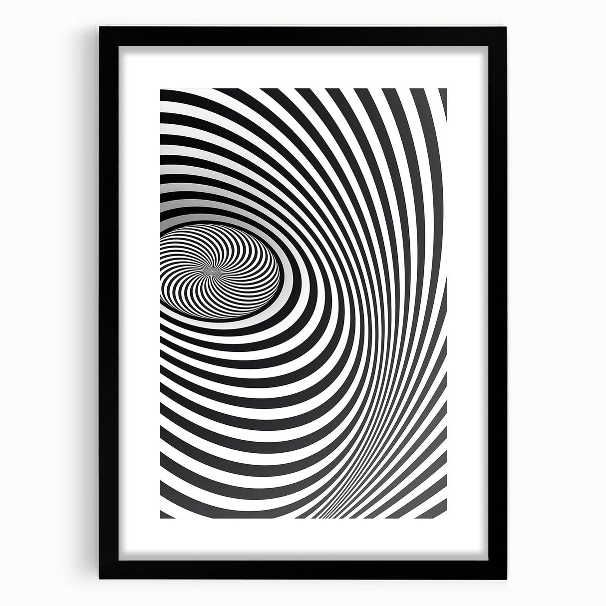 Optical Illusion Art - Black and White Geometric Spiral Design