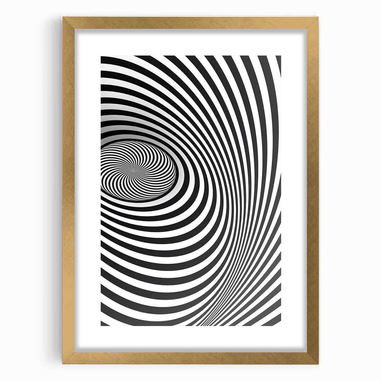 Optical Illusion Art - Black and White Geometric Spiral Design