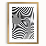 Optical Illusion Art - Black and White Geometric Spiral Design