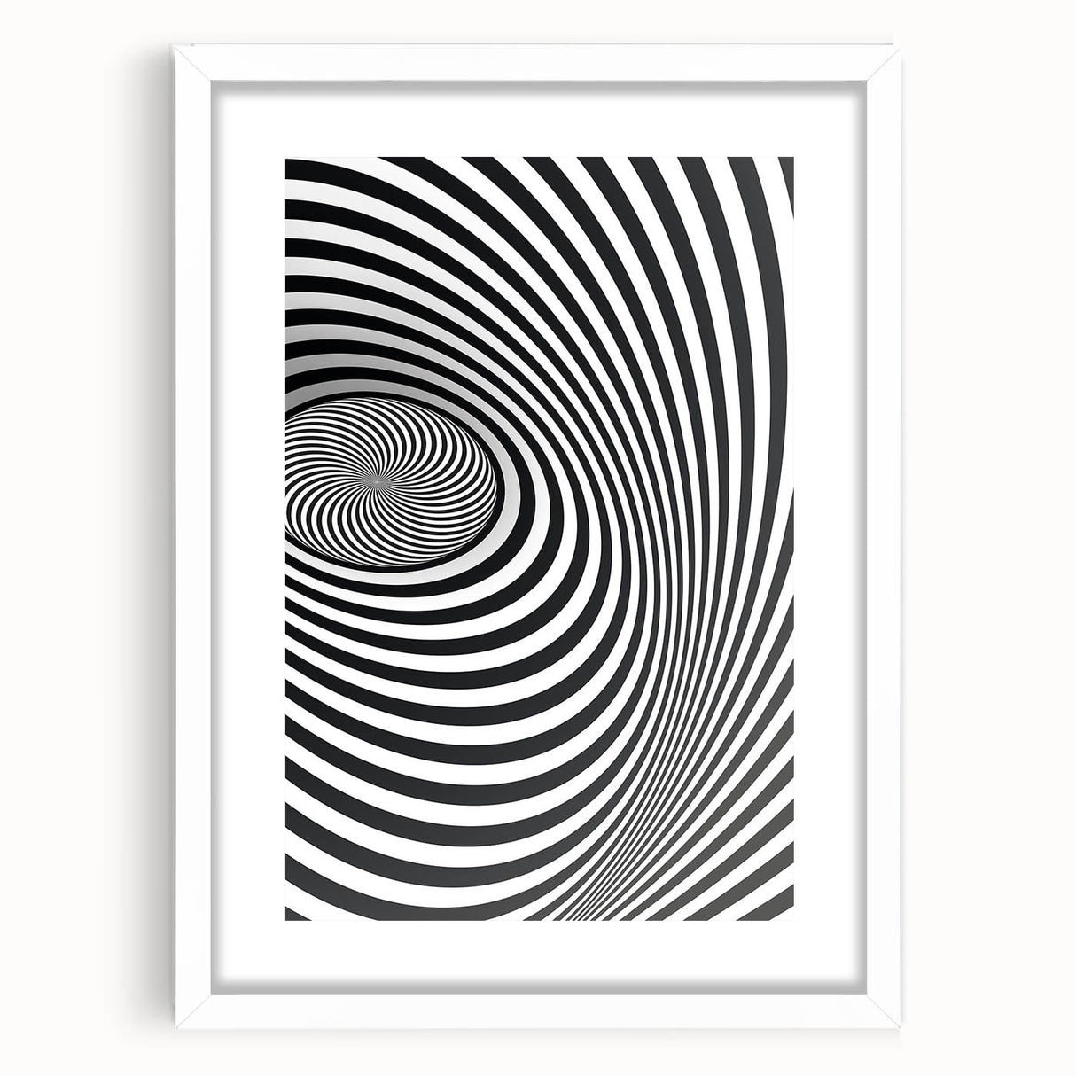 Optical Illusion Art - Black and White Geometric Spiral Design