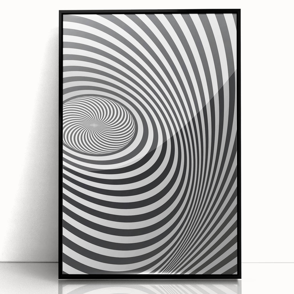 Optical Illusion Art - Black and White Geometric Spiral Design