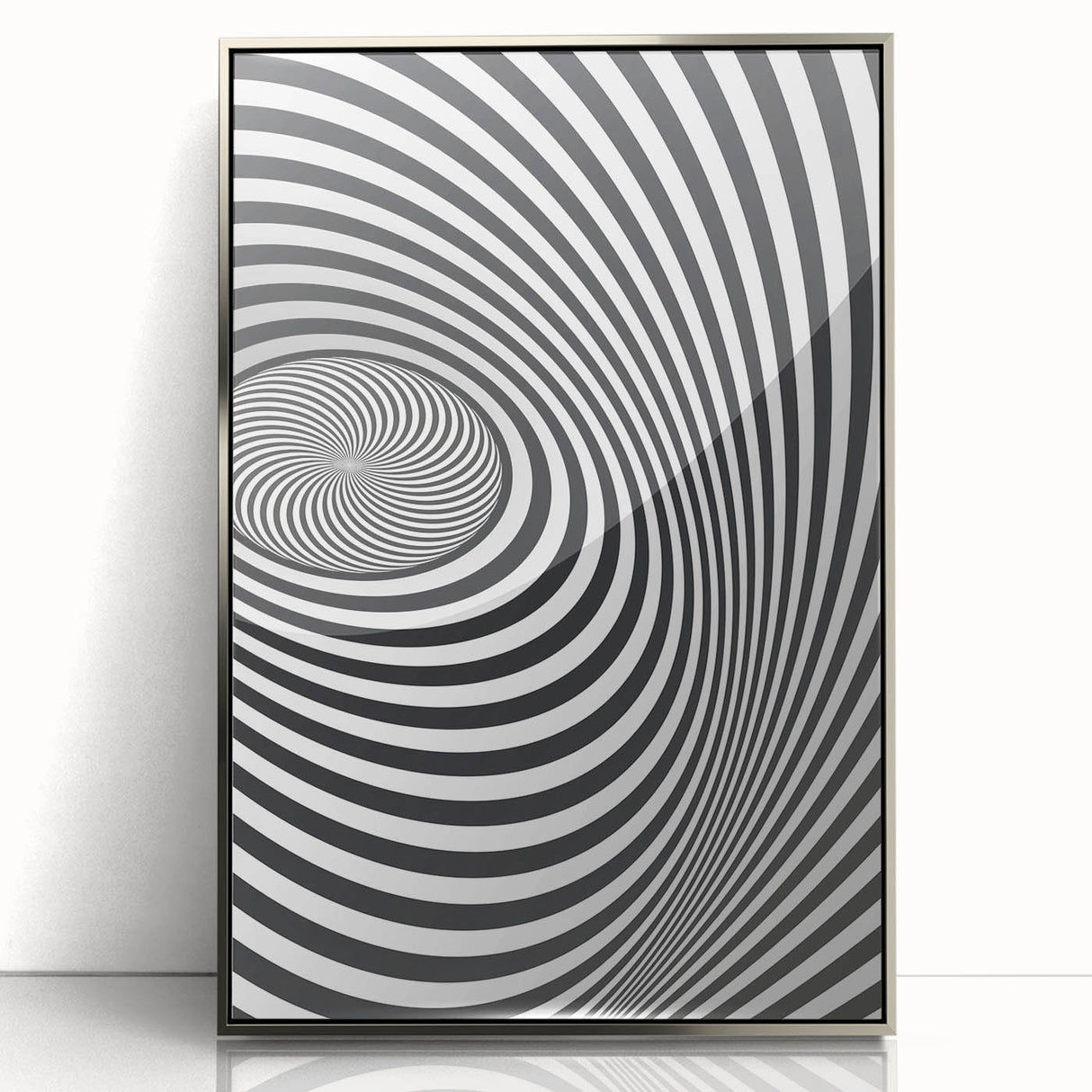 Optical Illusion Art - Black and White Geometric Spiral Design