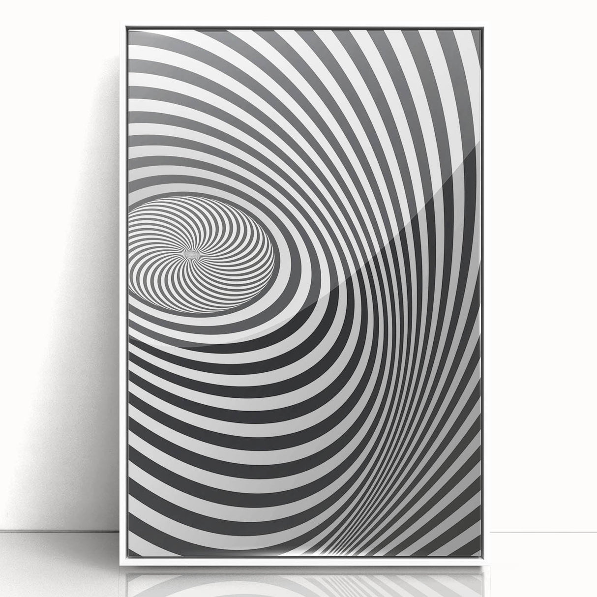 Optical Illusion Art - Black and White Geometric Spiral Design