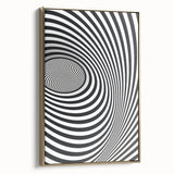 Optical Illusion Art - Black and White Geometric Spiral Design