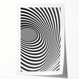Optical Illusion Art - Black and White Geometric Spiral Design