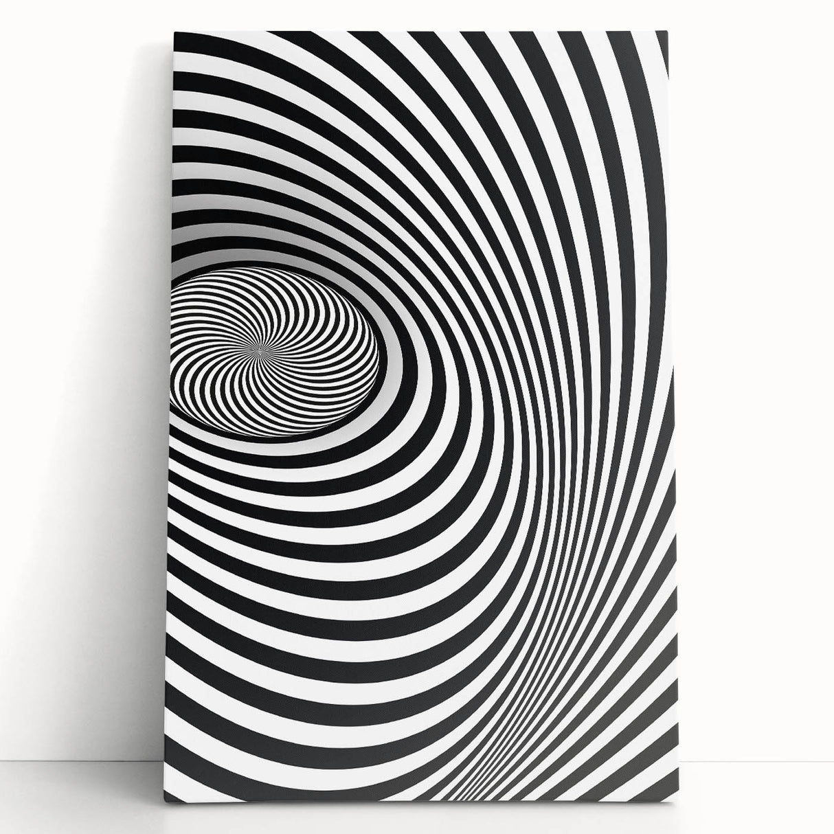 Optical Illusion Art - Black and White Geometric Spiral Design