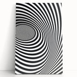Optical Illusion Art - Black and White Geometric Spiral Design