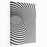 Optical Illusion Art - Black and White Geometric Spiral Design