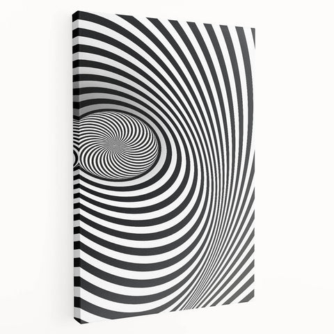 Optical Illusion Art - Black and White Geometric Spiral Design