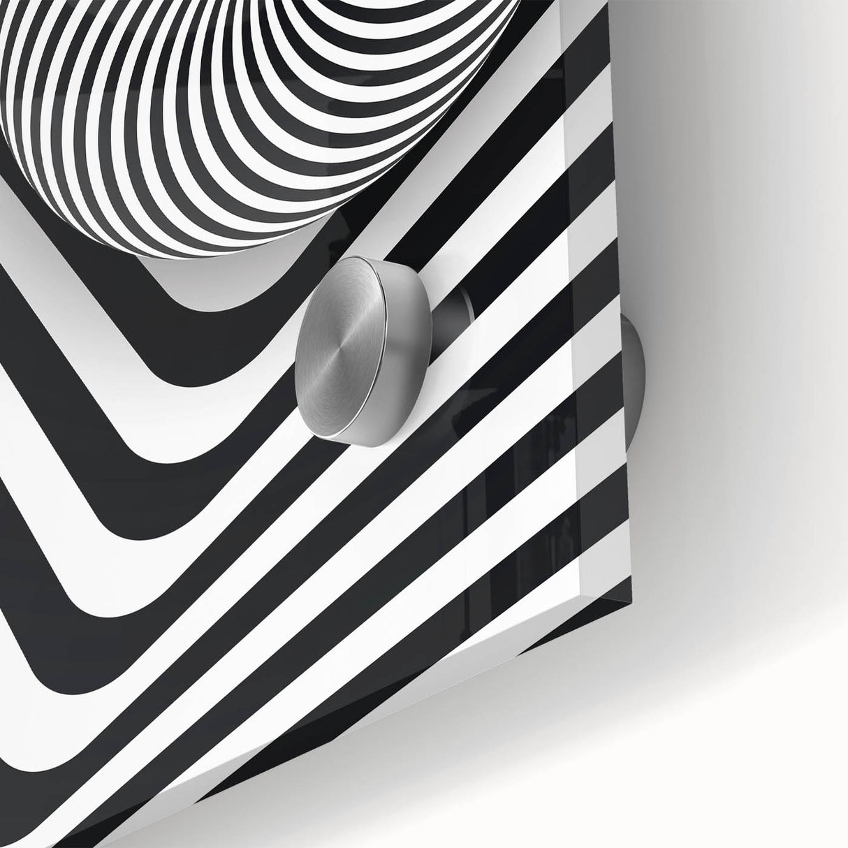 Hypnotic Spiral and Geometric Stripes - Optical Illusion Wall Art