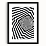Hypnotic Spiral and Geometric Stripes - Optical Illusion Wall Art