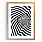 Hypnotic Spiral and Geometric Stripes - Optical Illusion Wall Art