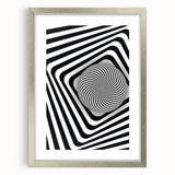 Hypnotic Spiral and Geometric Stripes - Optical Illusion Wall Art