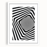 Hypnotic Spiral and Geometric Stripes - Optical Illusion Wall Art