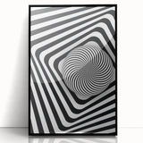 Hypnotic Spiral and Geometric Stripes - Optical Illusion Wall Art