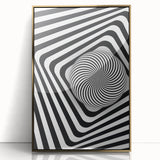 Hypnotic Spiral and Geometric Stripes - Optical Illusion Wall Art