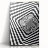 Hypnotic Spiral and Geometric Stripes - Optical Illusion Wall Art