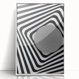 Hypnotic Spiral and Geometric Stripes - Optical Illusion Wall Art