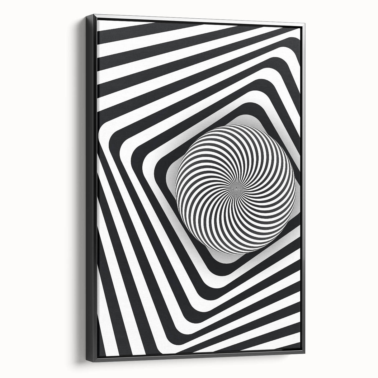 Hypnotic Spiral and Geometric Stripes - Optical Illusion Wall Art