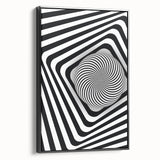 Hypnotic Spiral and Geometric Stripes - Optical Illusion Wall Art