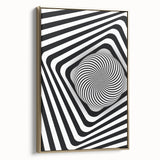 Hypnotic Spiral and Geometric Stripes - Optical Illusion Wall Art