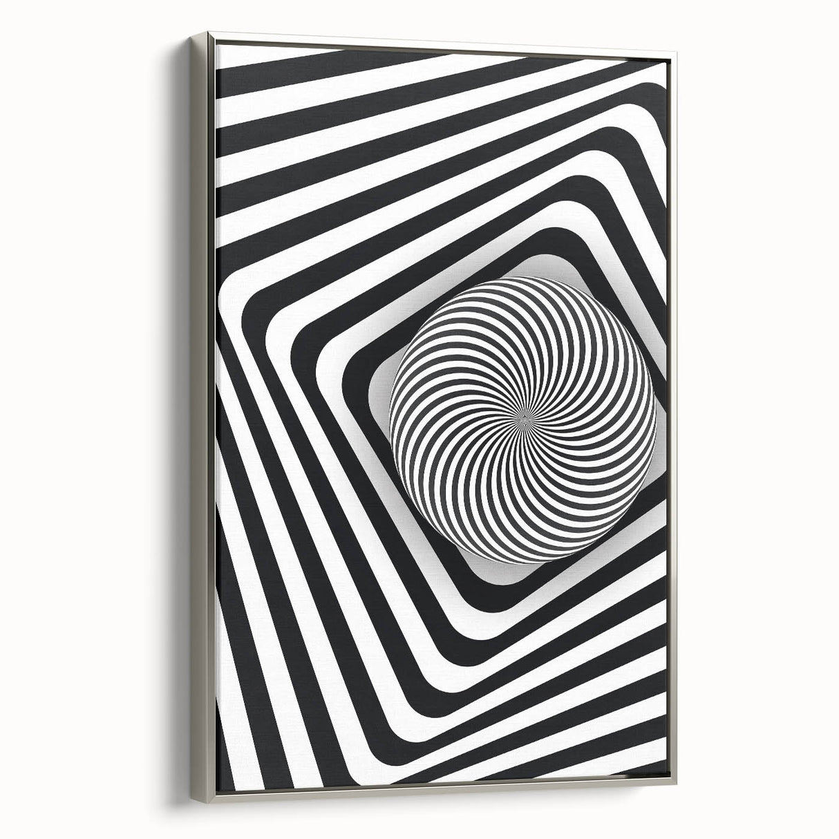 Hypnotic Spiral and Geometric Stripes - Optical Illusion Wall Art